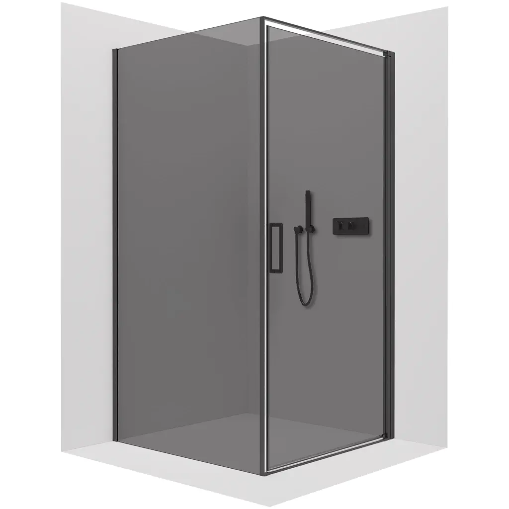 CERANO Sprchový kout Porte L/P 8 mm černá matná, grafitové sklo 100x70x195  otočný CER-8050BD7485