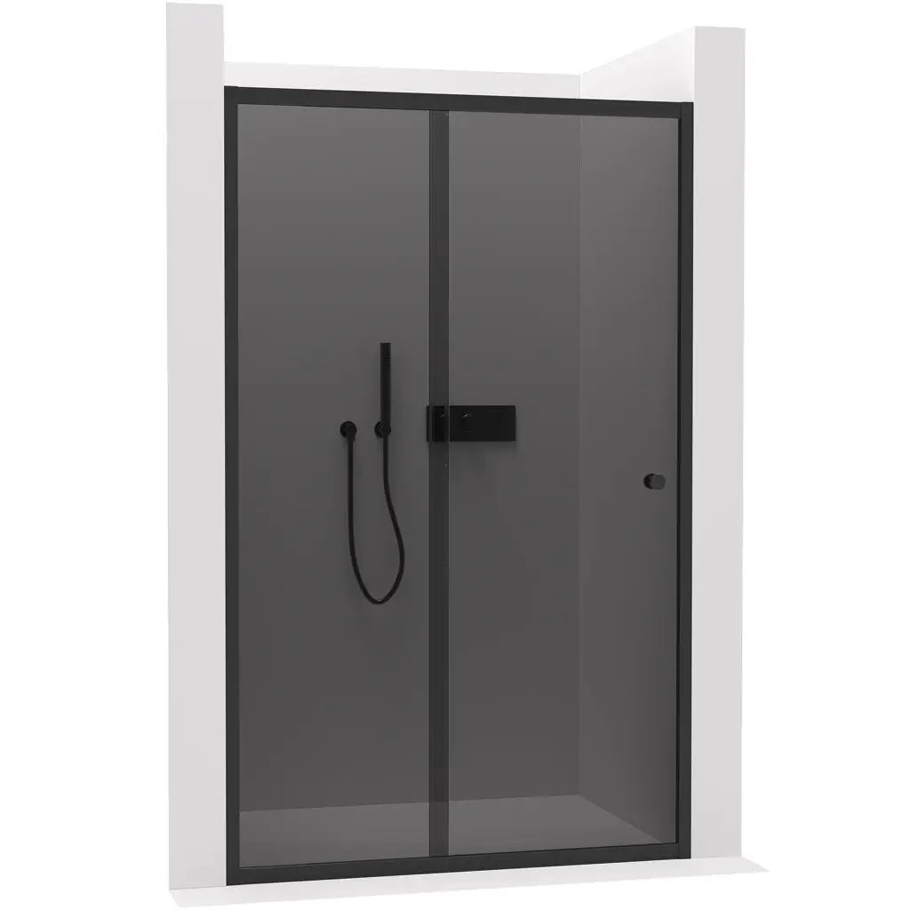 CERANO Sprchové posuvné dveře Varone POINT L/P 6 mm černá matná, grafitové sklo 160x195  CER-8050BD7558