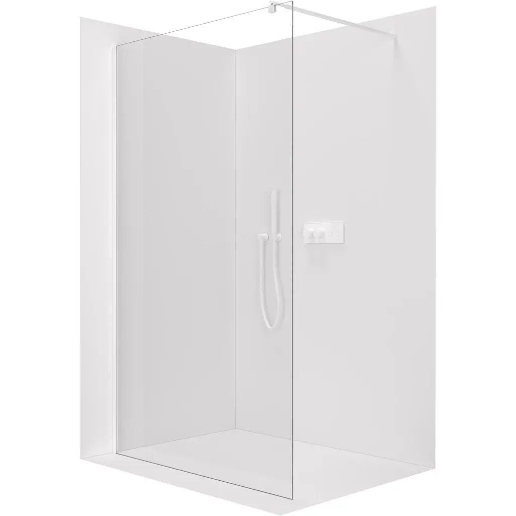 CERANO Sprchová zástěna Walk-in Onyx Round L/P 8 mm kulatá vzpěra bílá matná, transparentní sklo 30x200 CER-8050BD7942