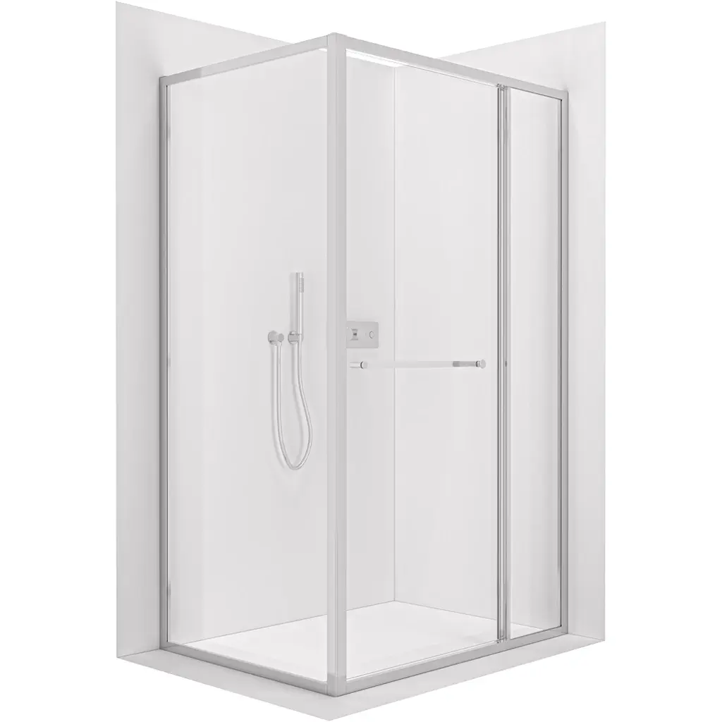 CERANO Sprchový kout Versaro L/P 6 mm chrom, transparentní sklo 110x80  zasouvací CER-8050BD80310