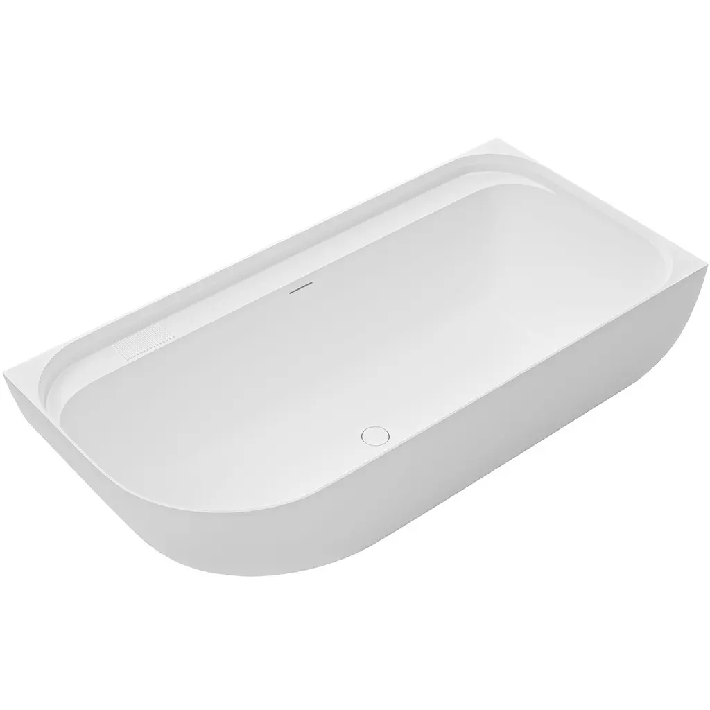 CERANO Vana z litého mramoru Valeria volně stojící asymetrická pravá bílá matná 150x80x55  CER-8050BD80382