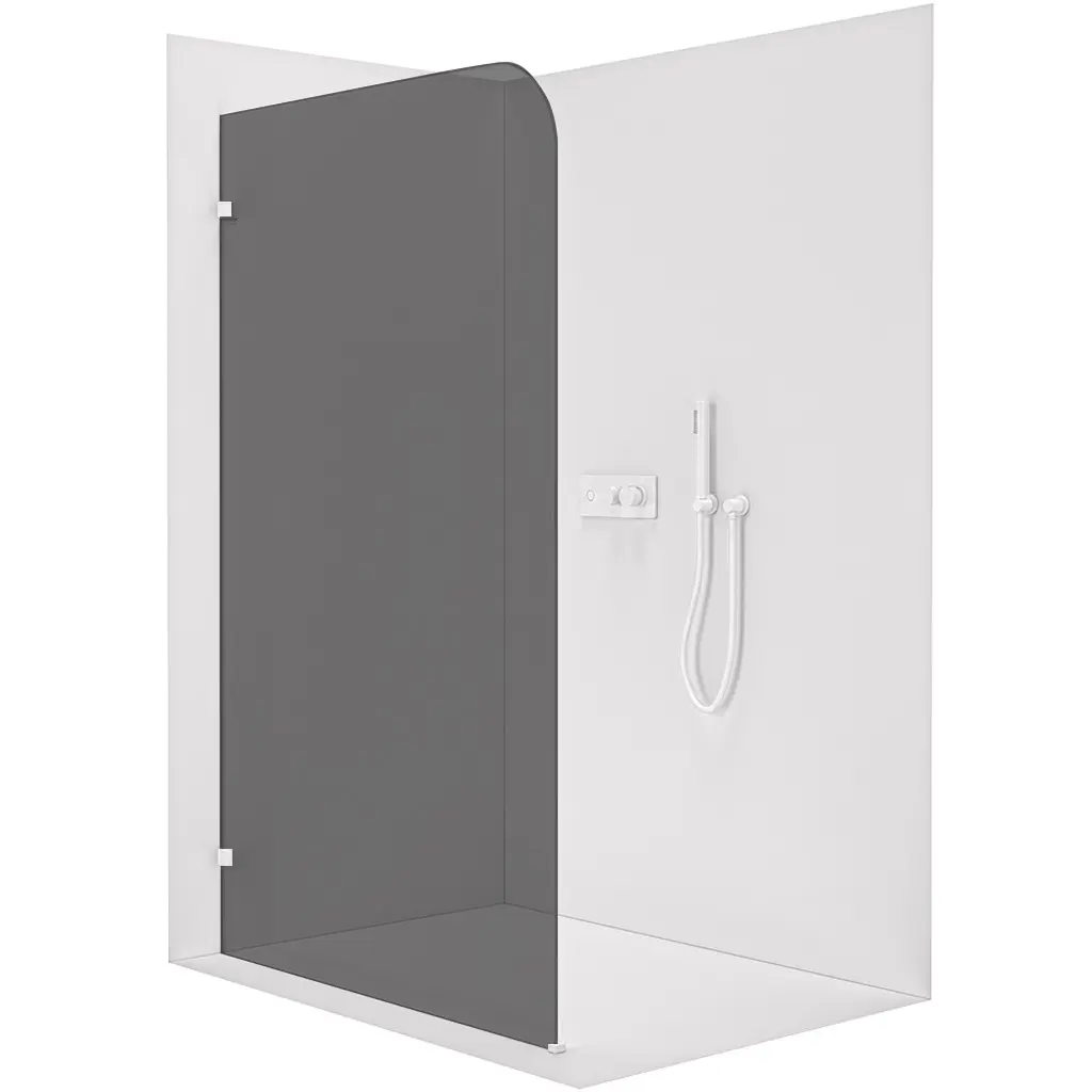 Sprchová zástěna Walk-in Orbis L/P - 8 mm - bílá matná, grafitové sklo - 70x200 cm
