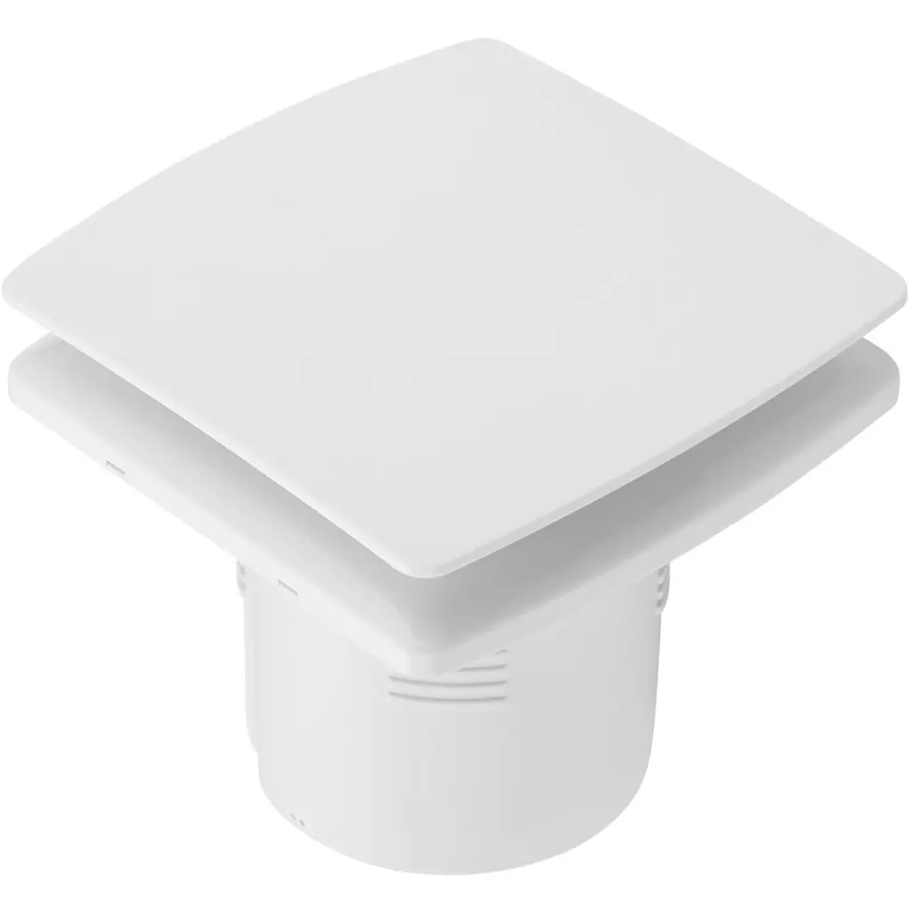 CERANO Koupelnový axiální hranatý ventilátor s časovým doběhem 12W, potrubí 100mm bílá lesklá CER-978811