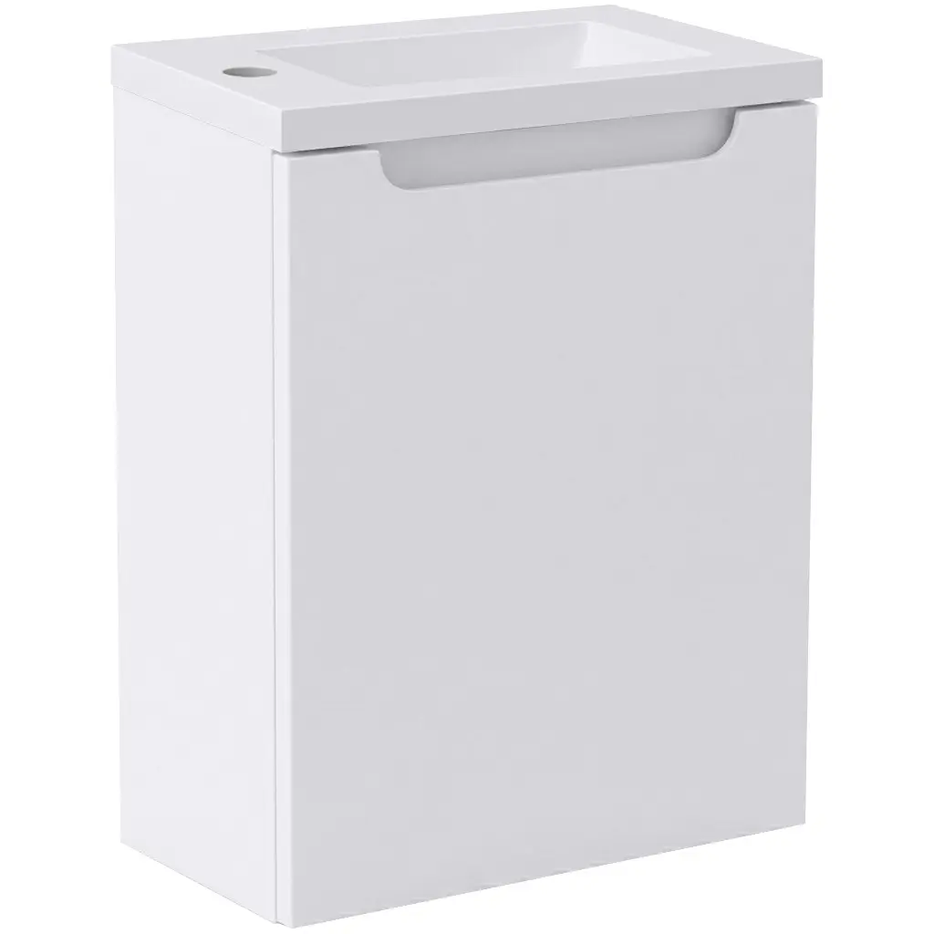 CERANO Umyvadlová skříňka pro WC Sora bílá matná + umyvadlo z lit. mramoru bílá matná 40x57,5x22 CER-999982