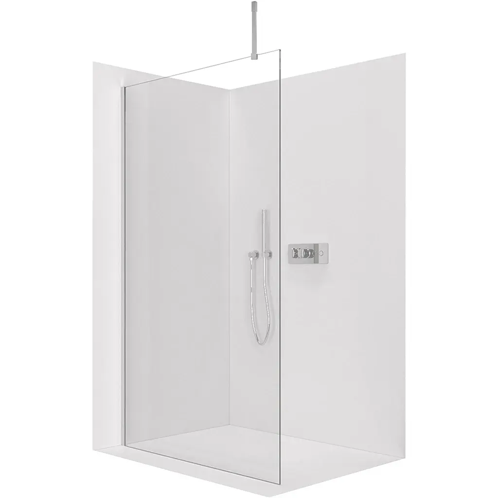 Sprchová zástěna Walk-in Onyx Top Cube L/P - 8 mm - hranatá vzpěra - chrom, transparentní sklo - 30x200 cm