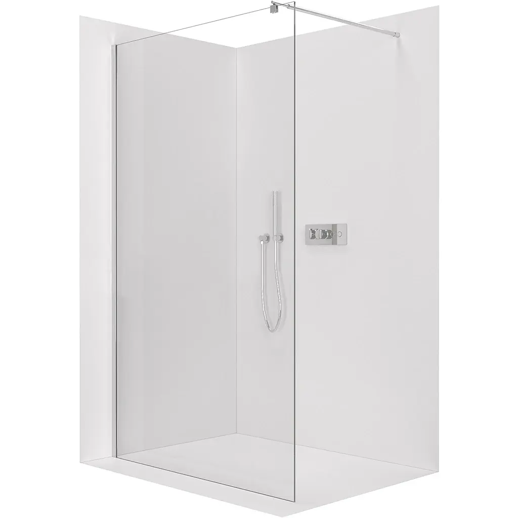 CERANO Sprchová zástěna Walk-in Onyx Round L/P 8 mm kulatá vzpěra chrom, transparentní sklo 80x200  CER-DY101-80-200