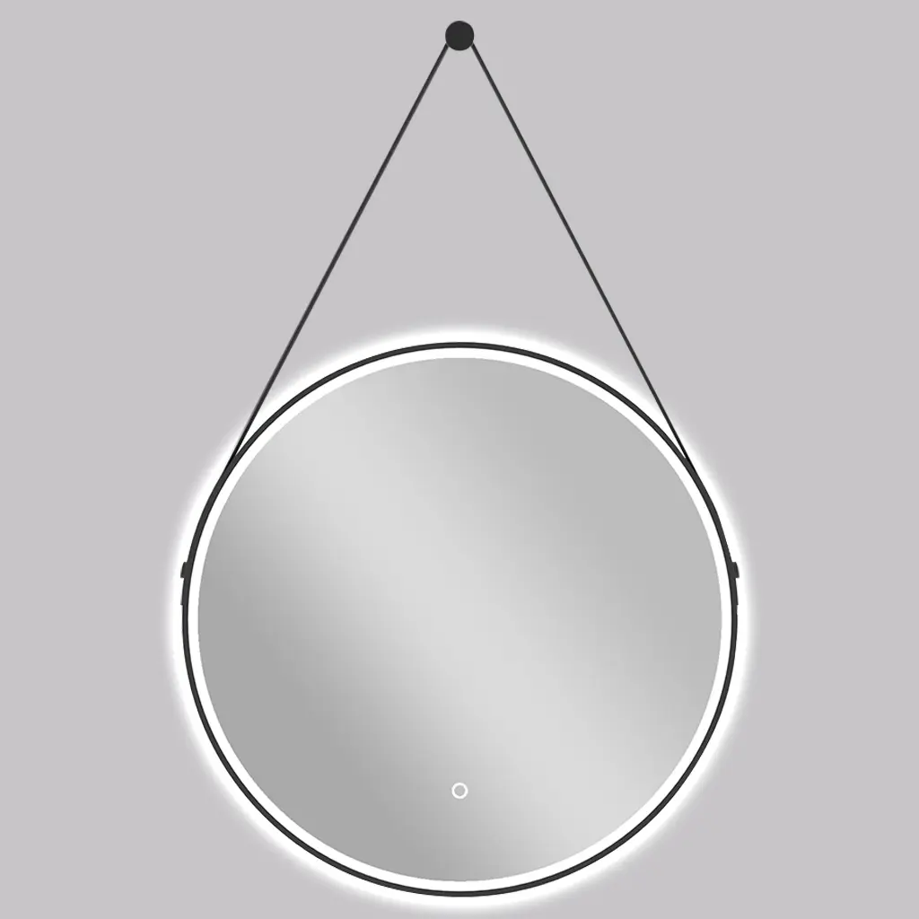 CERANO Koupelnové LED zrcadlo Rotondo, kovový rám černá matná Ø 60 CER-NT2805Y-60