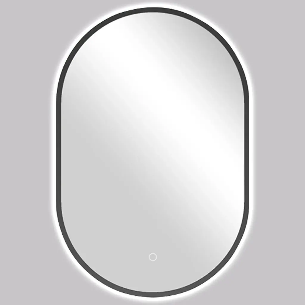 CERANO Koupelnové LED zrcadlo Valto, kovový rám černá matná 40x60  CER-NT8144D-40X60
