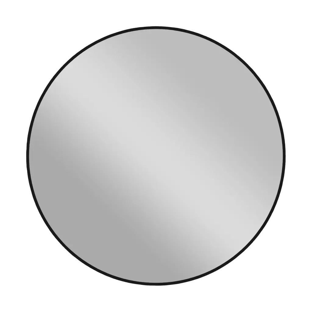 Koupelnové zrcadlo Vado, kovový rám - černá matná - Ø 80 cm