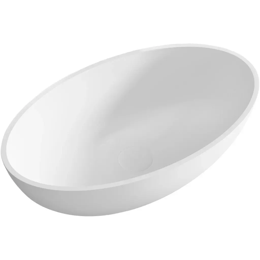 CERANO Umyvadlo z litého mramoru Luna na desku bílá matná 52,8x30,9  CER-WB19