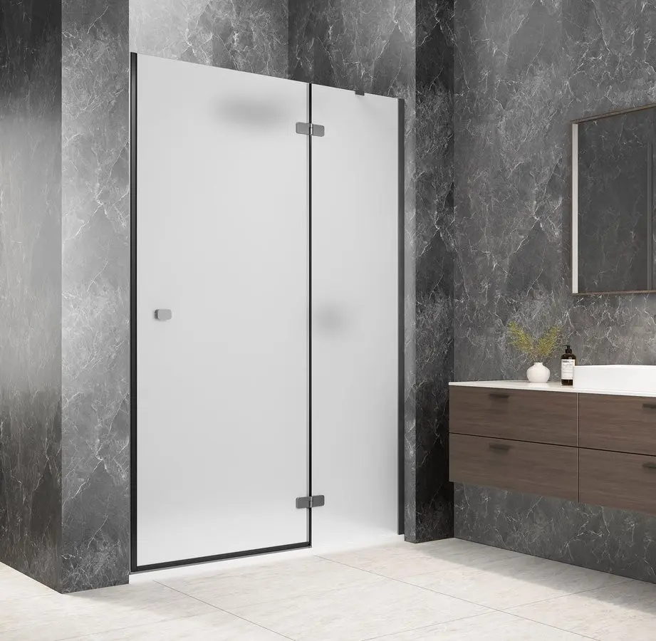 POLYSAN GLOBE GUN METAL sprchové dveře do niky 800, matné sklo, pravé GB1080MRGM
