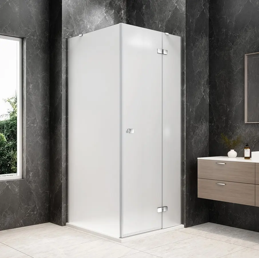 POLYSAN GLOBE CHROME čtvercový sprchový kout 800x800, matné sklo, pravé GB1080-3215MRC