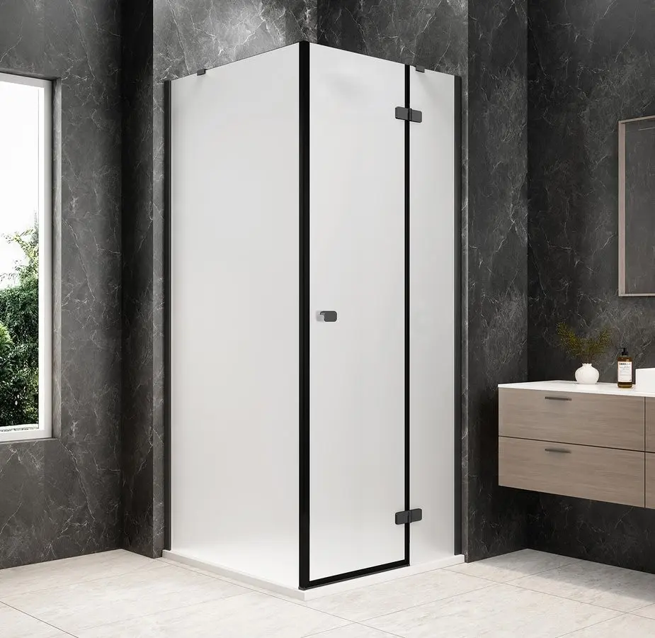 POLYSAN GLOBE GUN METAL čtvercový sprchový kout 1000x1000, matné sklo, pravé GB1010-3415MRGM
