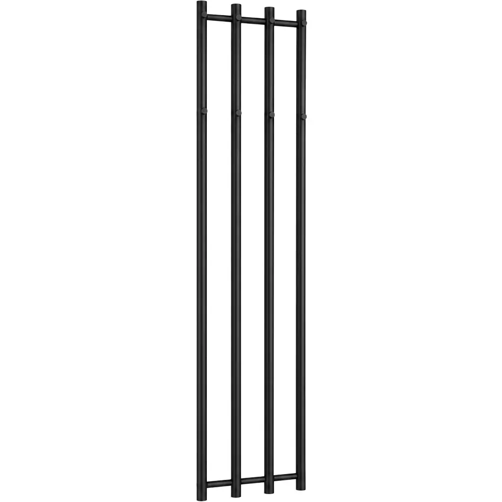 CERANO Koupelnový radiátor Bertini háčky na ručníky boční připojení 380 W černá matná 1400x351 mm CER-291027