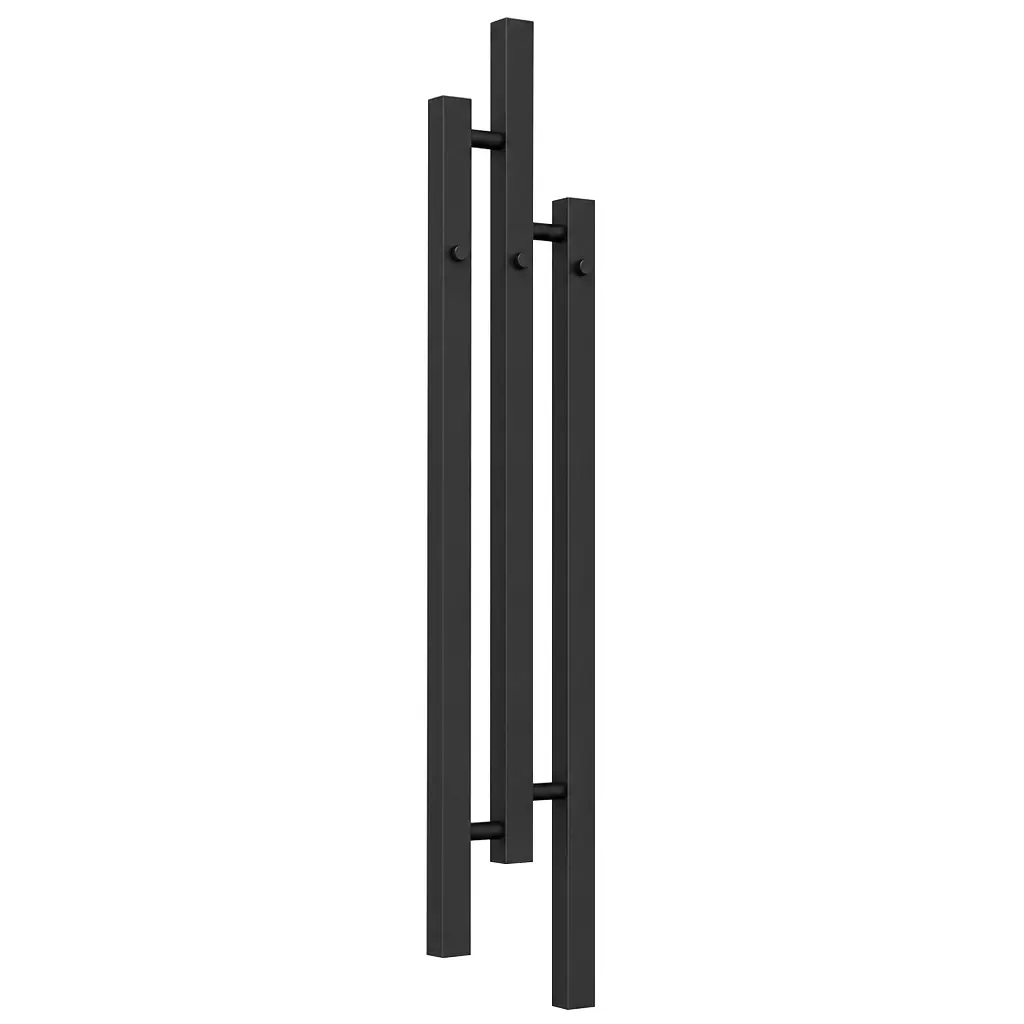 Koupelnový radiátor Fabiano - háčky na ručníky - boční připojení - 251 W - černá matná - 1200x220 mm