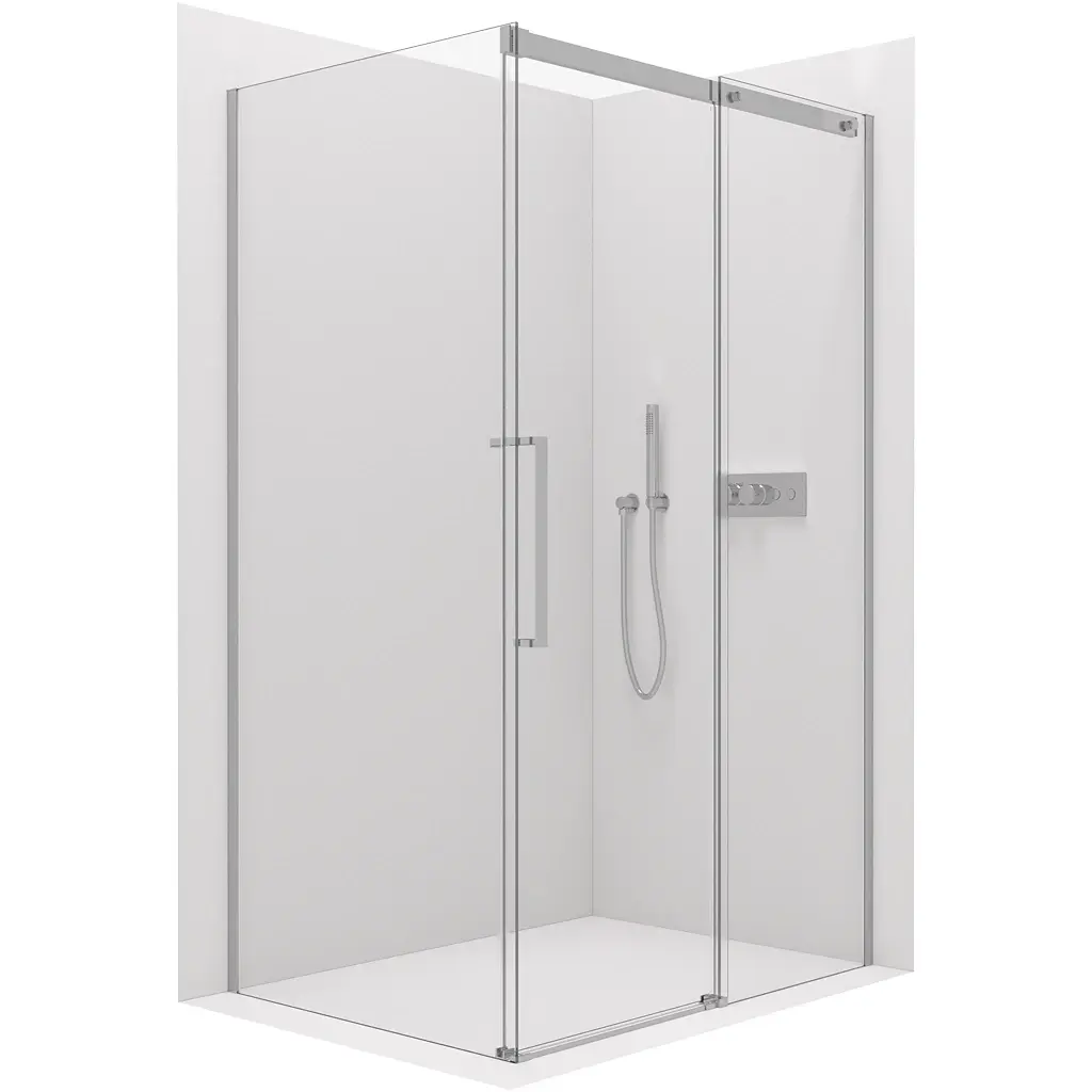 CERANO Sprchový kout Lantono L/P 8 mm Soft-Close chrom, transparentní sklo 160x90x195 posuvný CER-432226