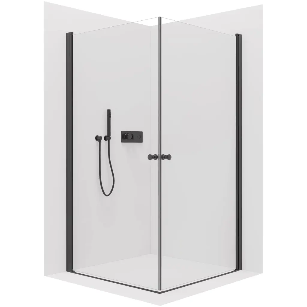 CERANO Sprchový kout Antelo Duo L/P 6 mm černá matná, transparentní sklo 70x70x190 otočný CER-482323