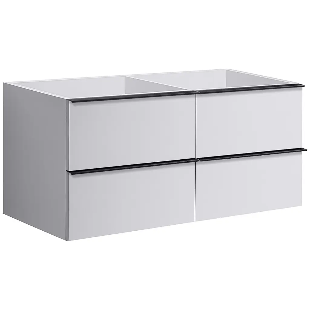 CERANO Koupelnová skříňka pod umyvadlo s úchytkou Velora bílá matná, úchytka černá 119x53x46,5  CER-664984