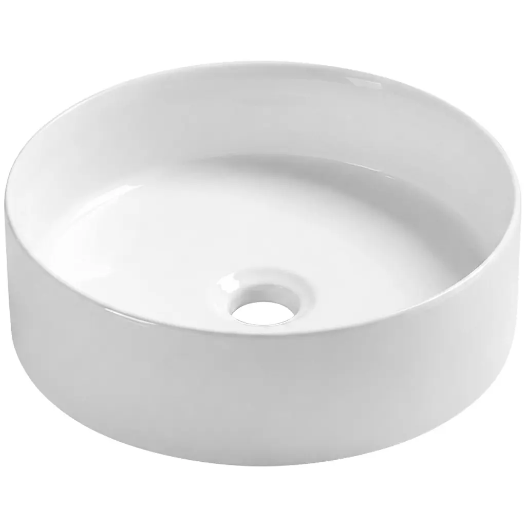Umyvadlo keramické Pinto - na desku - bílá lesklá - Ø 35,2 cm