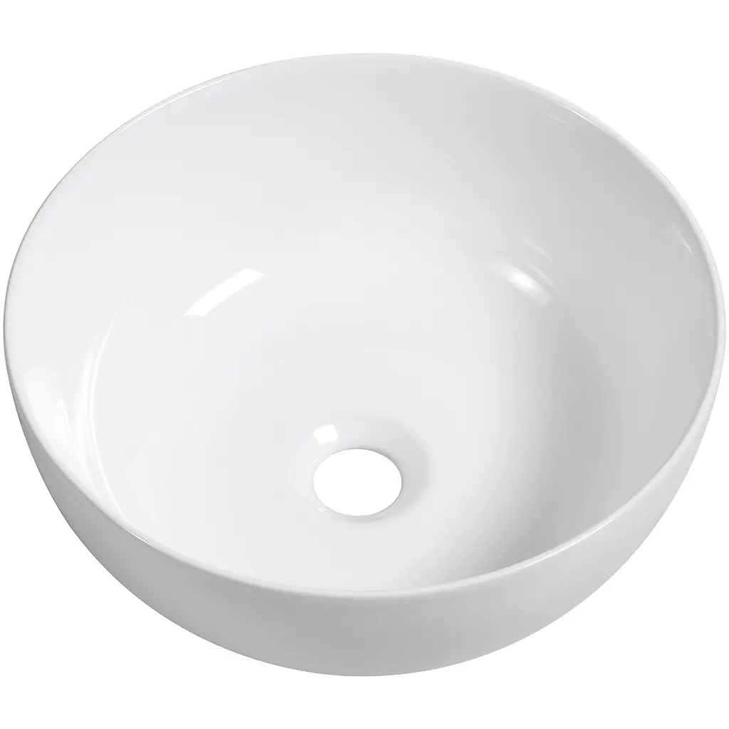 Umyvadlo keramické Elio - na desku - bílá lesklá - Ø 32 cm