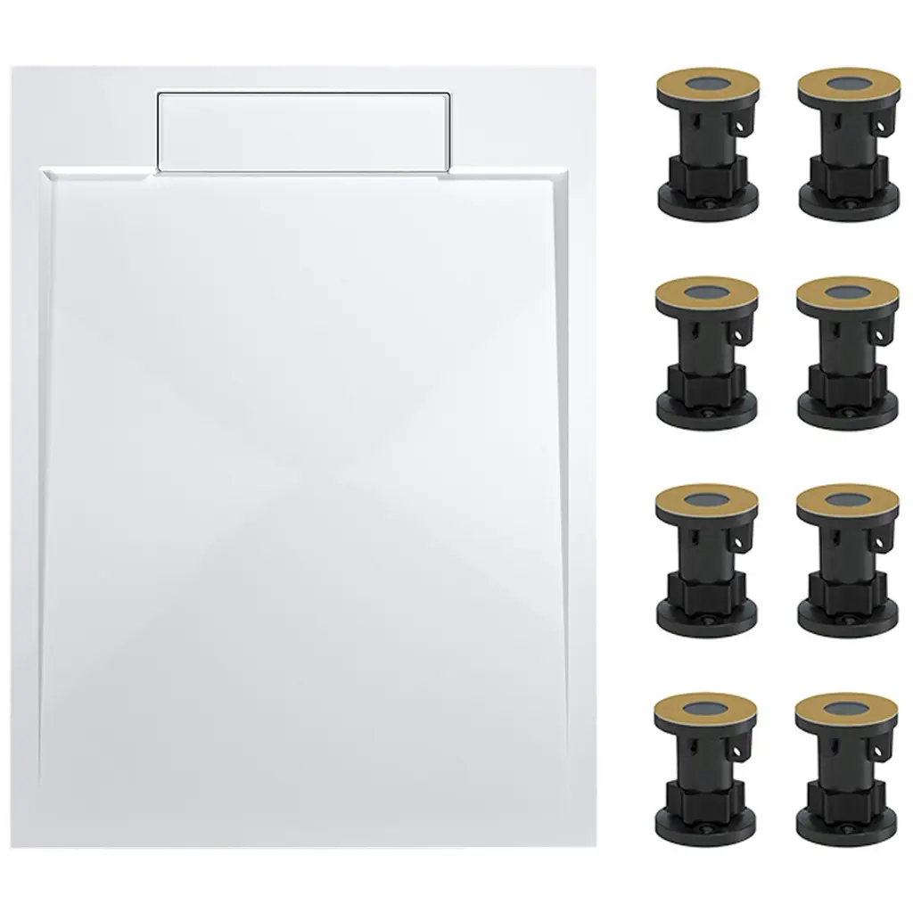 CERANO Sprchová vanička samonosná obdélníková Loro litý mramor bílá matná 120x80 s nožičkami CER-680578