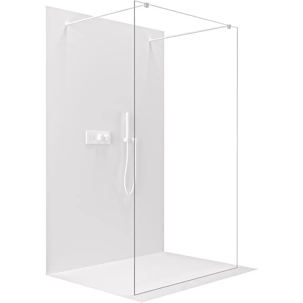 Sprchová zástěna Walk-in Onyx Duo L/P - 8 mm - hranatá vzpěra - bílá matná, transparentní sklo - 50x200 cm