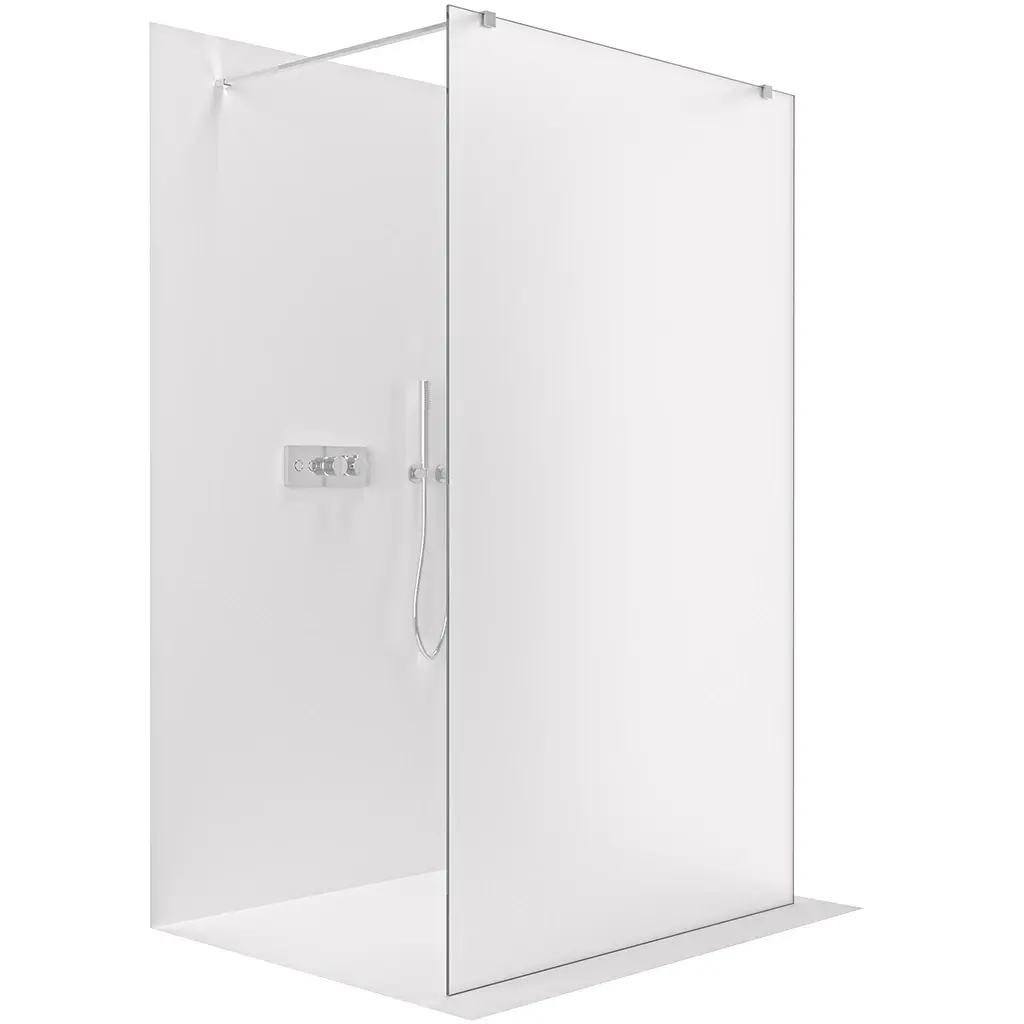 Sprchová zástěna Walk-in Onyx Duo L/P - 8 mm - hranatá vzpěra - chrom, mléčné sklo- 60x200 cm