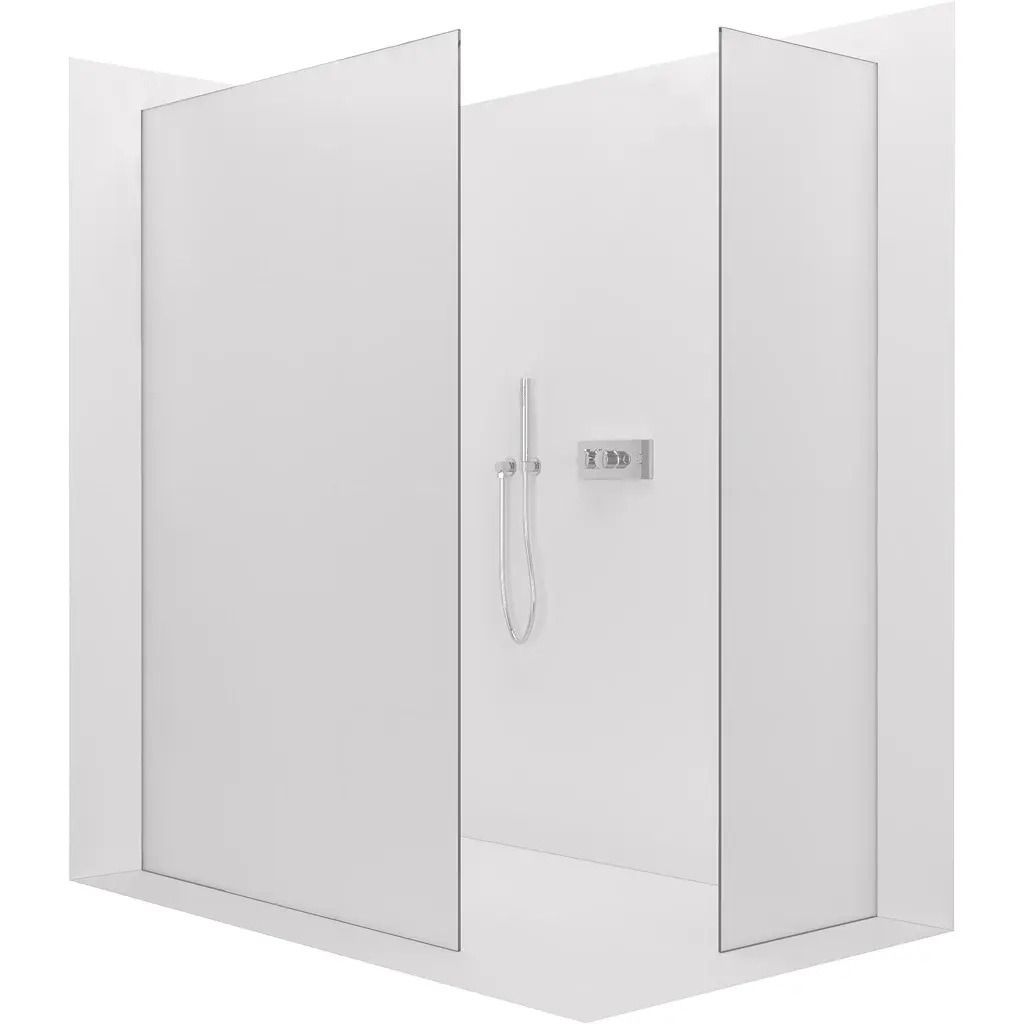 Sprchová zástěna Walk-in Crystal T L/P - 8 mm - bezvzpěrový systém - chrom, mléčné sklo - 160x70x200 cm