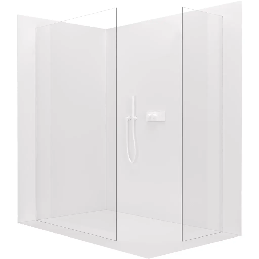 CERANO Sprchová zástěna Walk-in Crystal T L/P 8 mm bezvzpěrový systém bílá matná, transparentní sklo 130x120x200  CER-8050BD5320