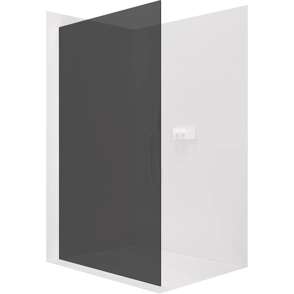 CERANO Sprchová zástěna Walk-in Crystal L/P 8 mm bezvzpěrový systém bílá matná, grafitové sklo 50x200  CER-8050BD6628