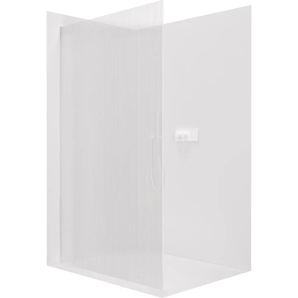 CERANO Sprchová zástěna Walk-in Crystal L/P 8 mm bezvzpěrový systém bílá matná, rýhované sklo 80x200  CER-8050BD6750