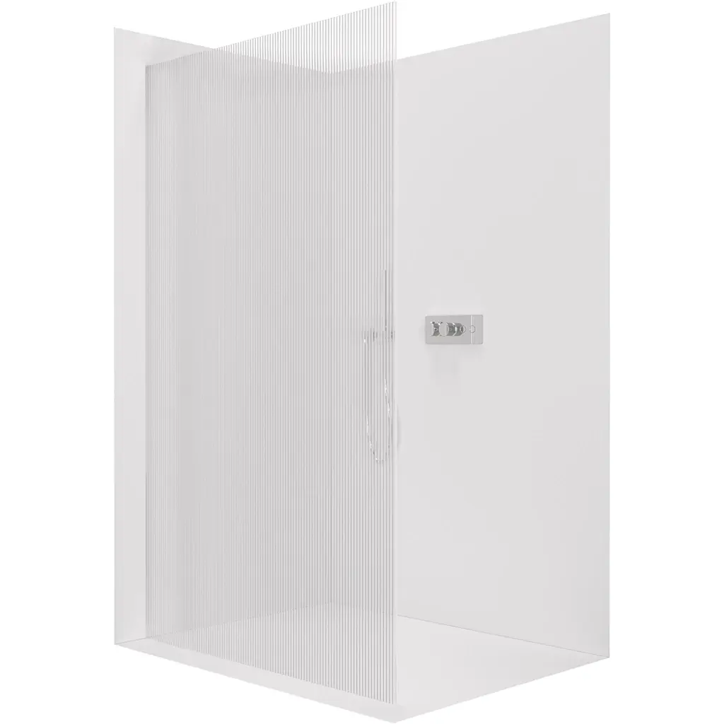 Sprchová zástěna Walk-in Crystal L/P - 8 mm - bezvzpěrový systém - chrom, rýhované sklo - 120x200 cm