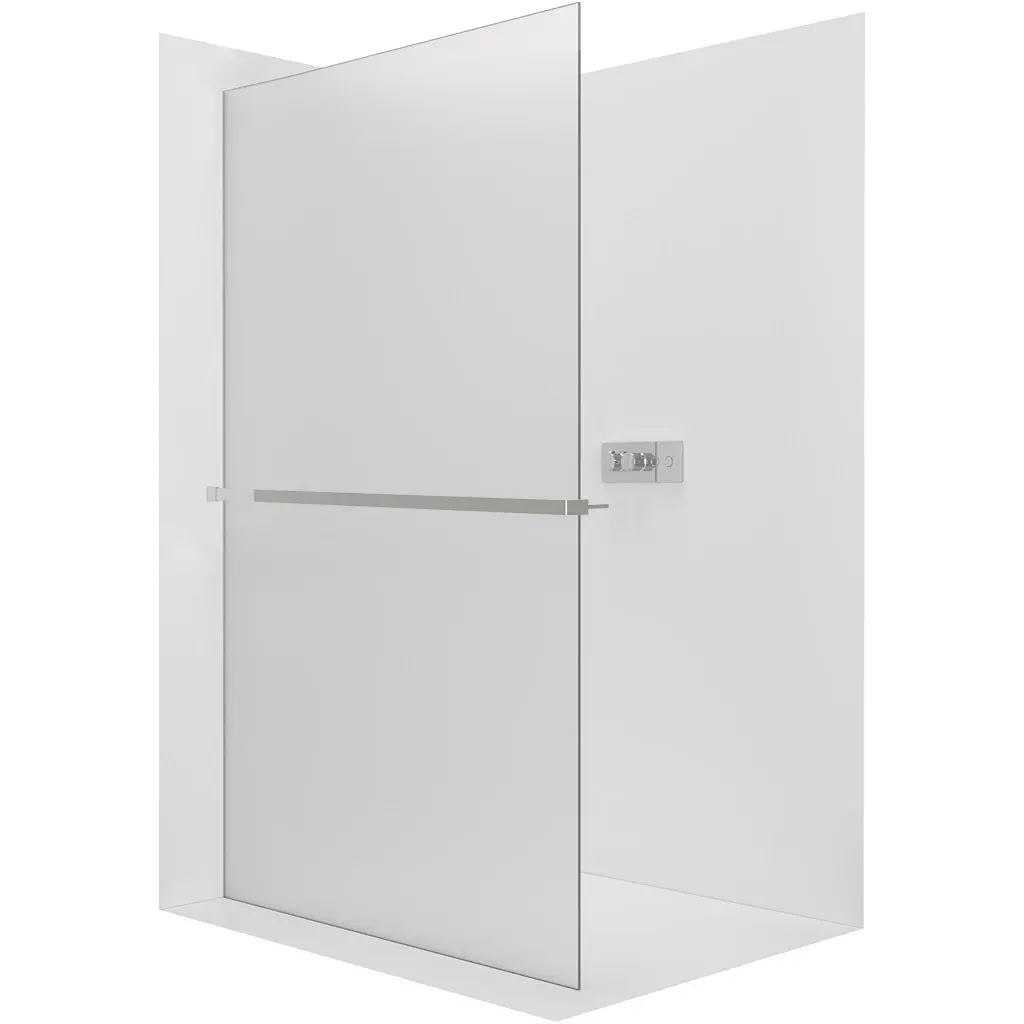 Sprchová zástěna Walk-in Crystal L/P - 8 mm + polička/držák na ručníky - bezvzpěrový systém - chrom, mléčné sklo - 90x200 cm