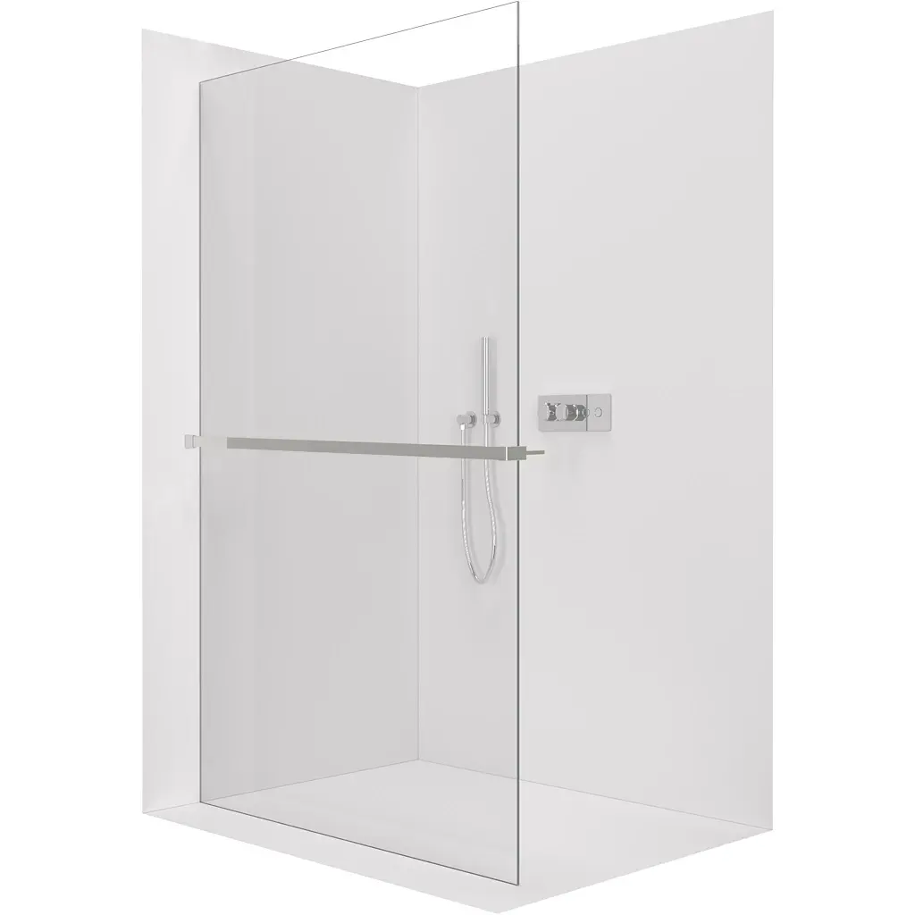 CERANO Sprchová zástěna Walk-in Crystal L/P 8 mm + polička/držák na ručníky bezvzpěrový systém chrom, transparentní sklo 110x200  CER-8050BD6925