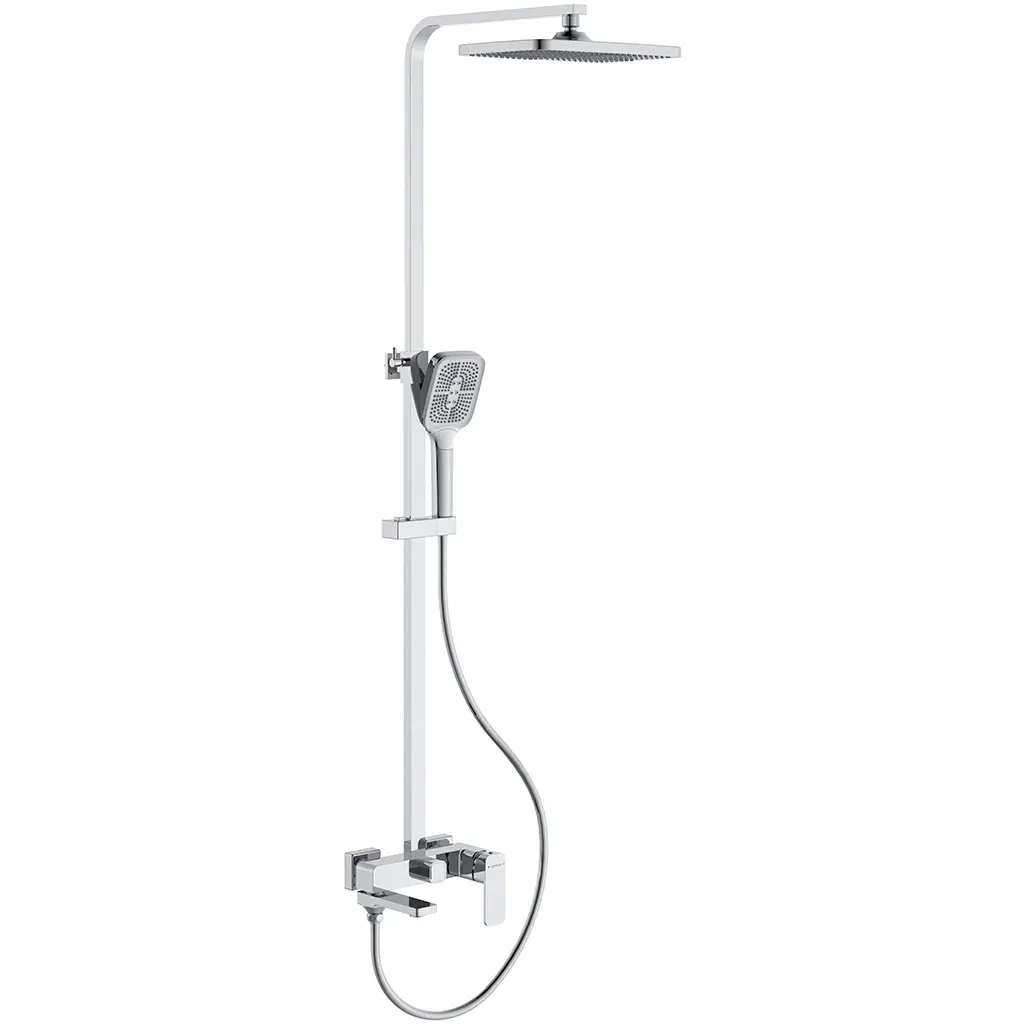 CERANO Sprchový nástěnný sloup Zenira vanová otočná baterie chrom CER-8050BD7760