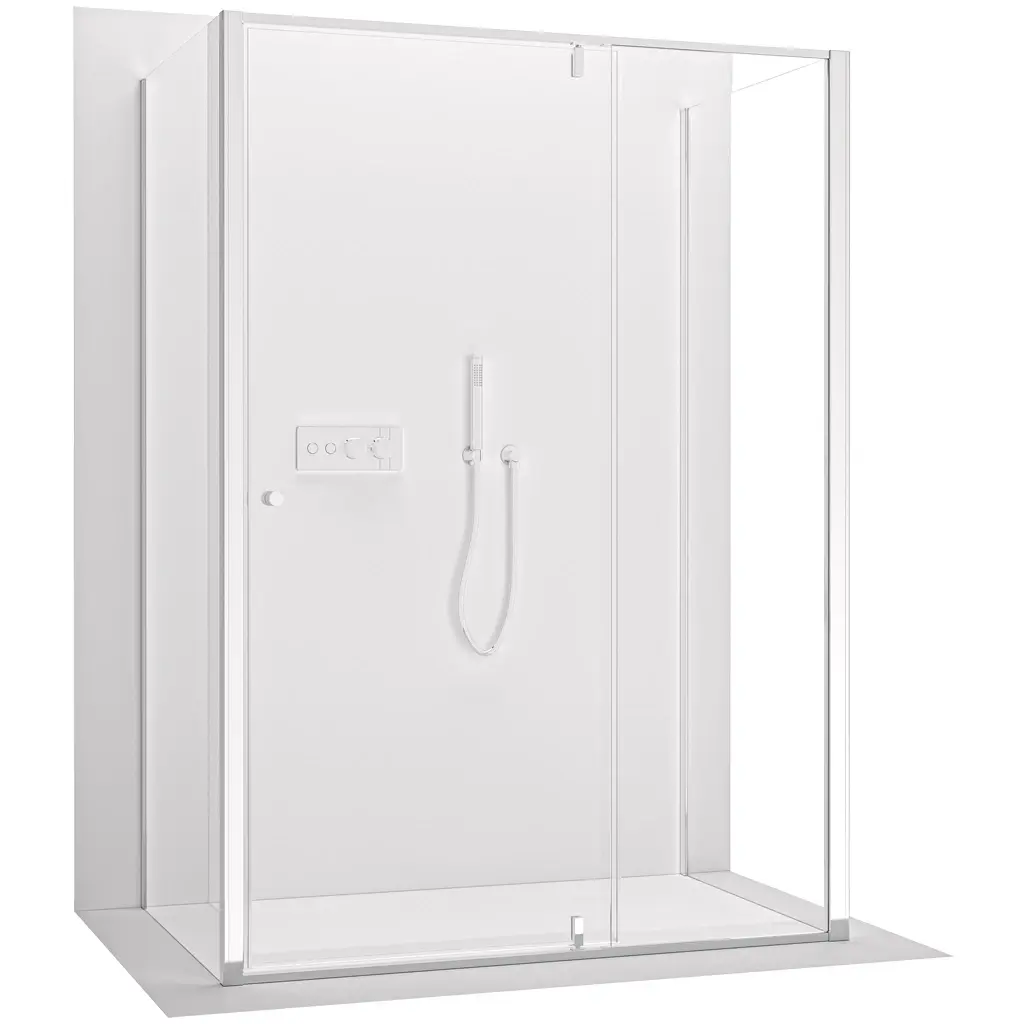 CERANO Třístěnný sprchový kout Santini U L/P 6 mm chrom, transparentní sklo 140x100x195 pivotový CER-8050BD7889