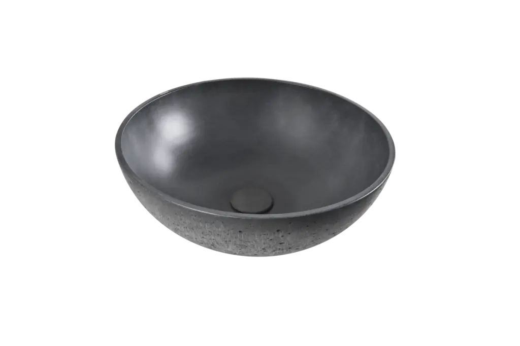 Umyvadlo na desku SAT Cemento 42x42 cm antracit bez přepadu CEM4242A CEM4242A