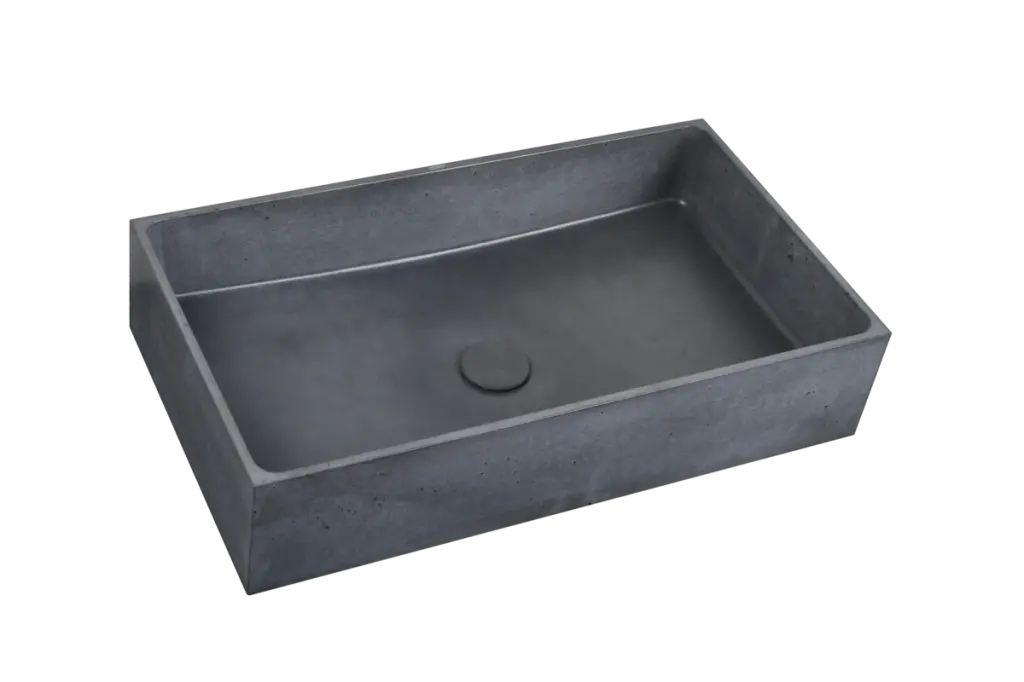 Umyvadlo na desku SAT Cemento 64x36,5 cm antracit bez přepadu CEM6437A CEM6437A