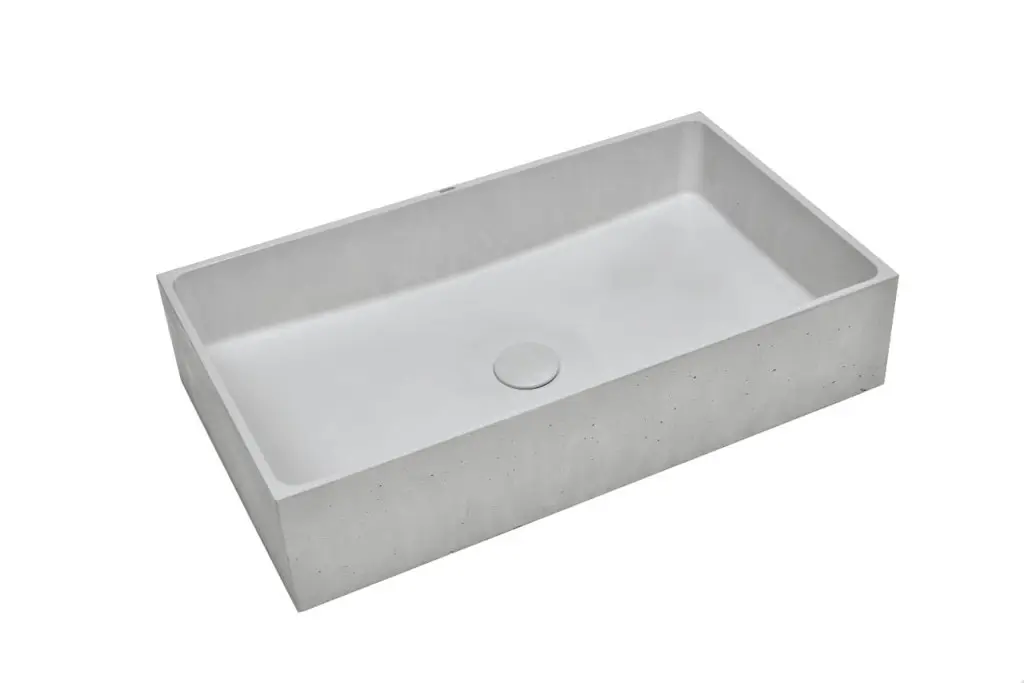 Umyvadlo na desku SAT Cemento 64x37 cm šedá bez přepadu CEM6437TS CEM6437TS
