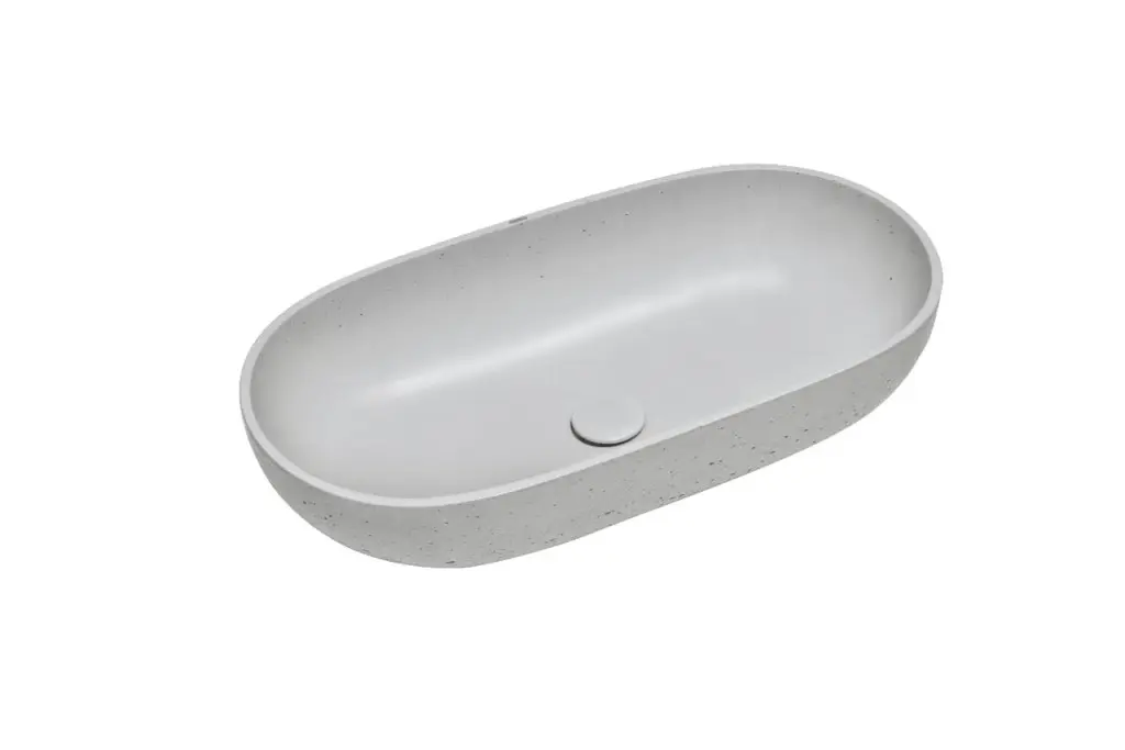 Umyvadlo na desku SAT Cemento 65x35 cm šedá bez přepadu CEM6535TS CEM6535TS