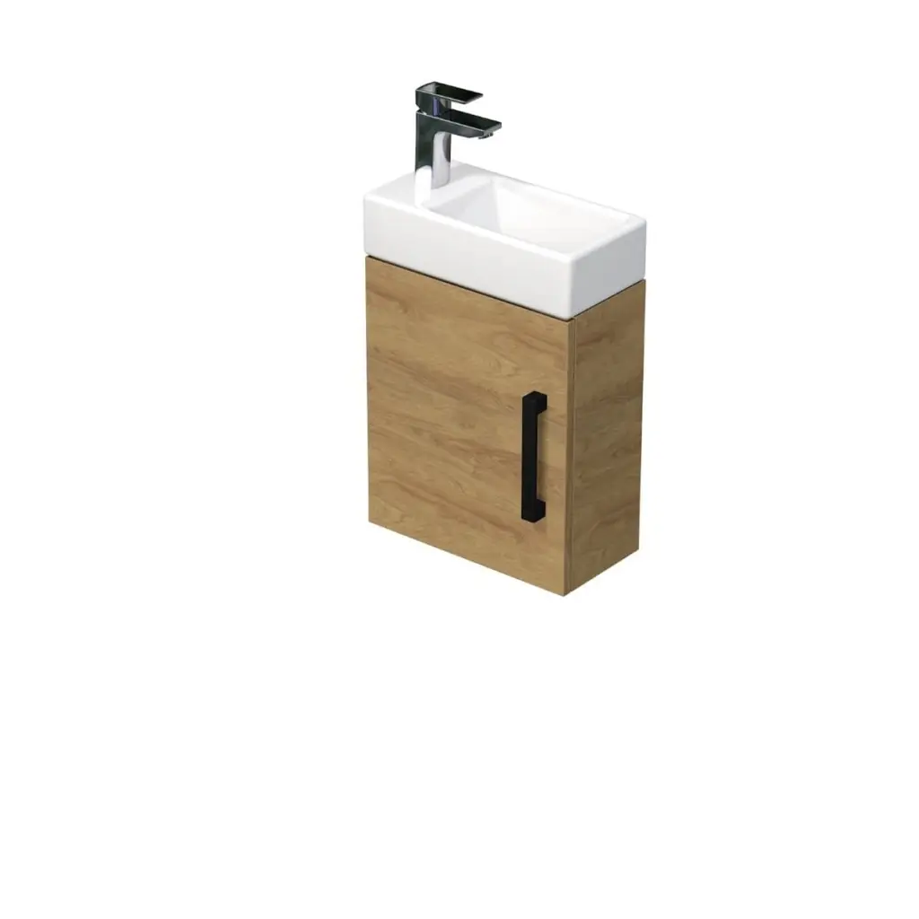Koupelnová skříňka s umyvadlem SAT Cube Way 40x47,5x20 cm dub Hickory mat CUBE320401DCDH CUBE320401DCDH