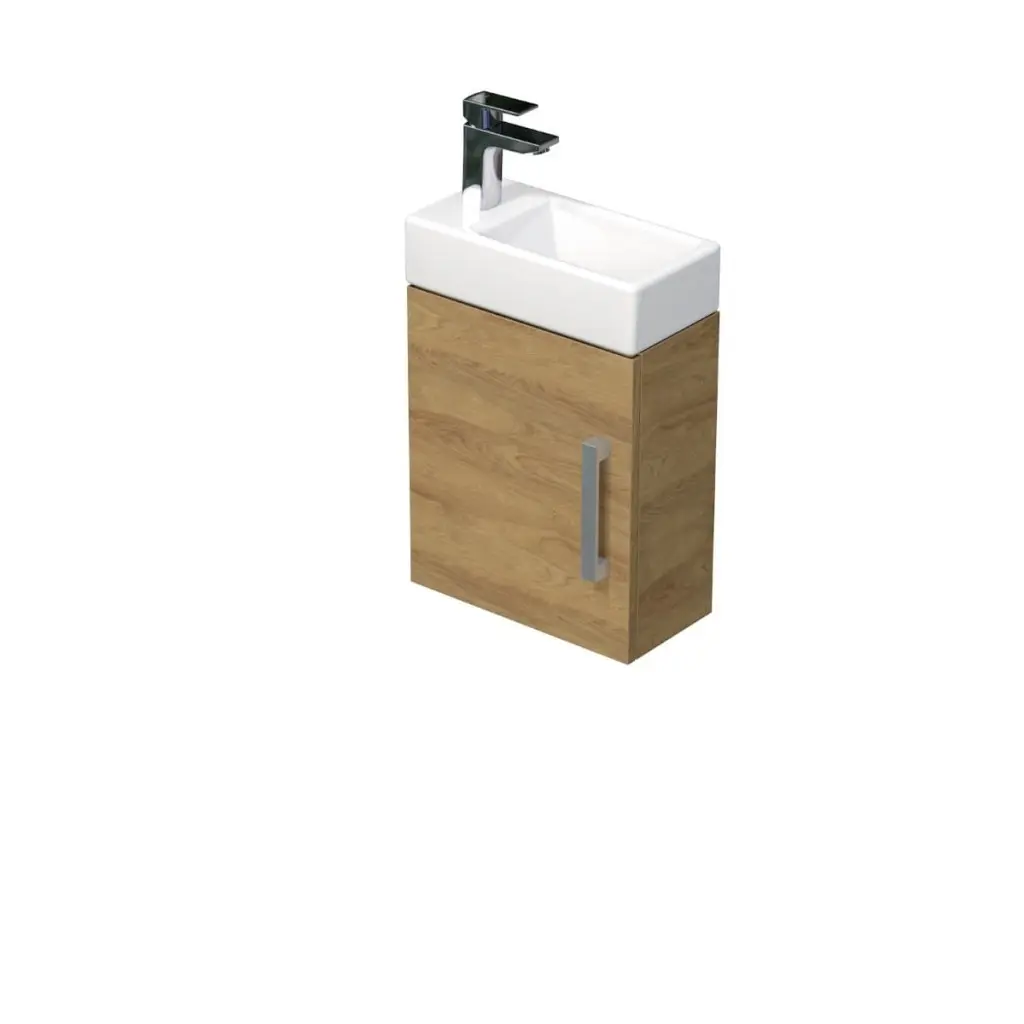 Koupelnová skříňka s umyvadlem SAT Cube Way 1 40x47,5x20 cm dub Hickory mat CUBE320401DDH CUBE320401DDH