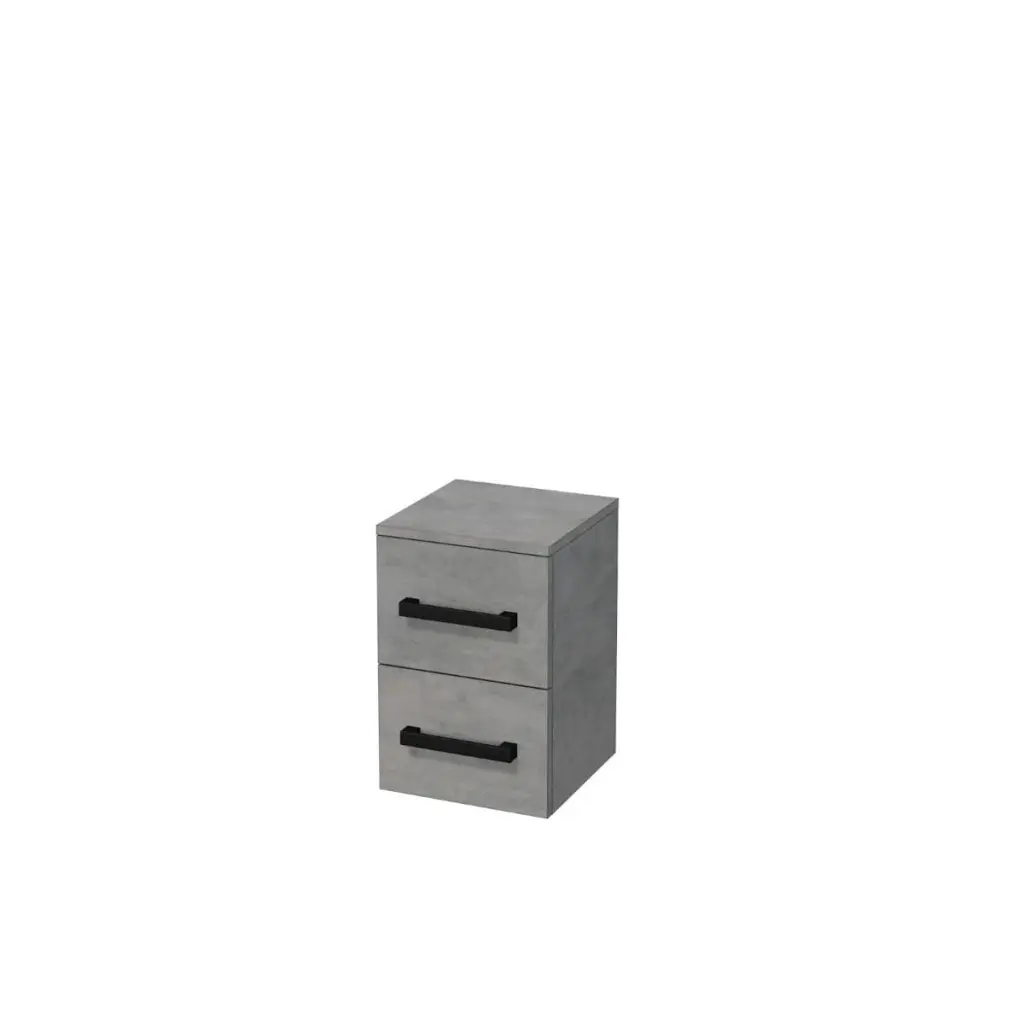 Koupelnová skříňka nízká s černou úchytkou SAT Cube Way 32,5x49,3x33 cm beton mat CUBE3CN32BE CUBE3CN32BE