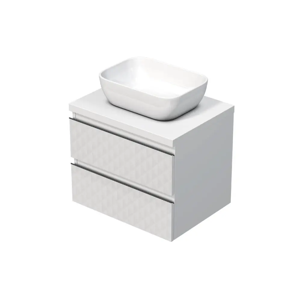 Koupelnová skříňka s krycí deskou SAT Cube Way 60x47,5x46 cm bílá mat CUBE3D46602ZBKD CUBE3D46602ZBKD
