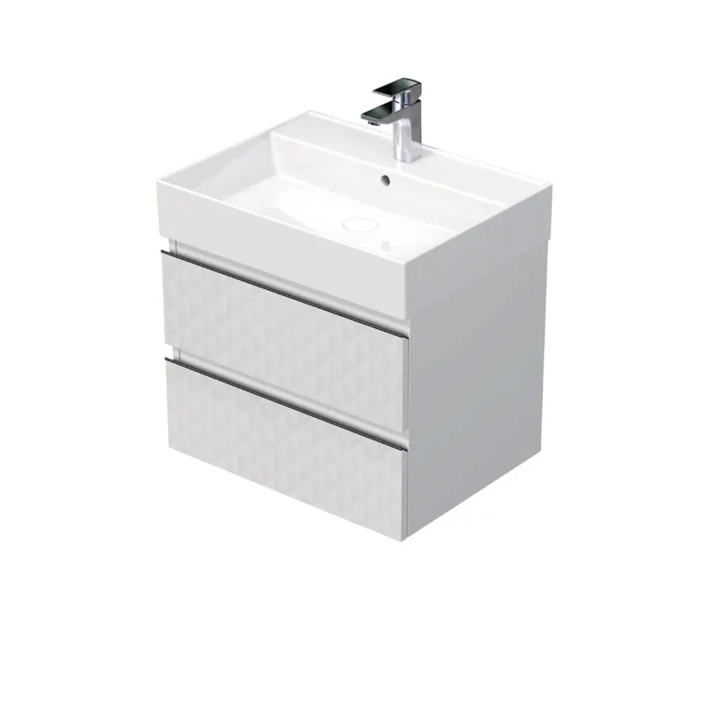 Koupelnová skříňka s umyvadlem SAT Cube Way 60x47,5x46 cm bílá mat CUBE3D46602ZBSAT CUBE3D46602ZBSAT
