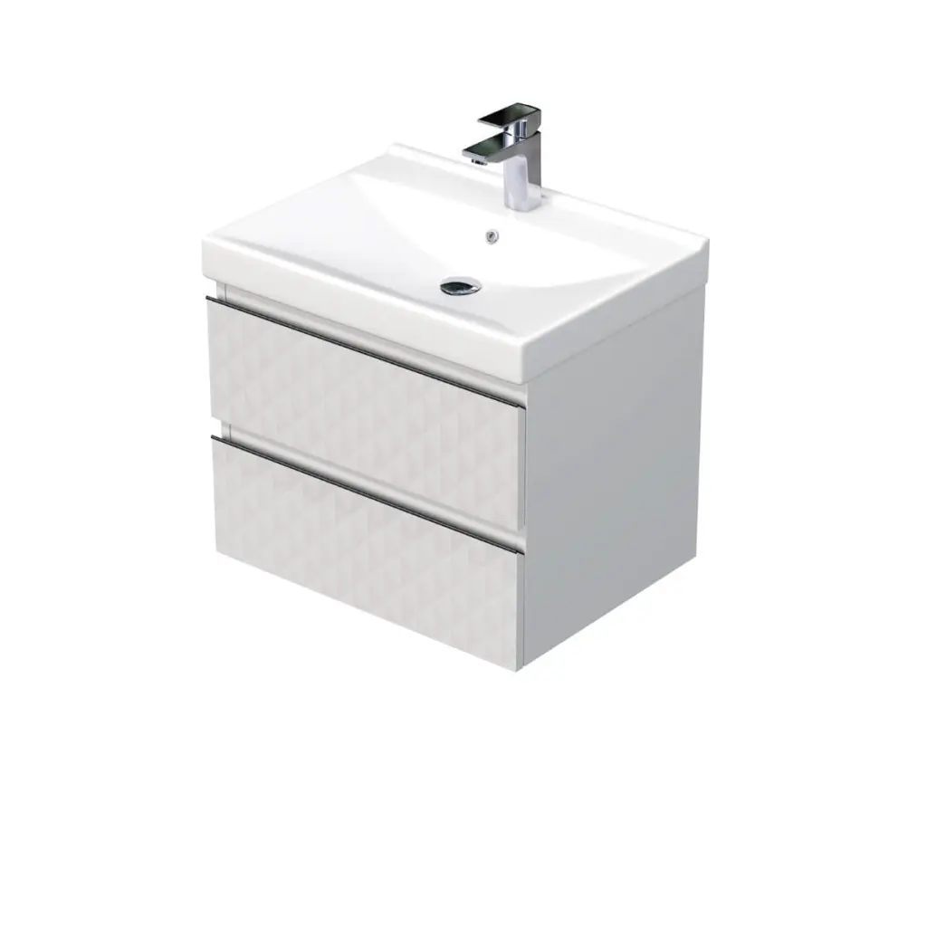 Koupelnová skříňka s umyvadlem SAT Cube Way 60x47,5x46 cm bílá mat CUBE3D46602ZBVER CUBE3D46602ZBVER
