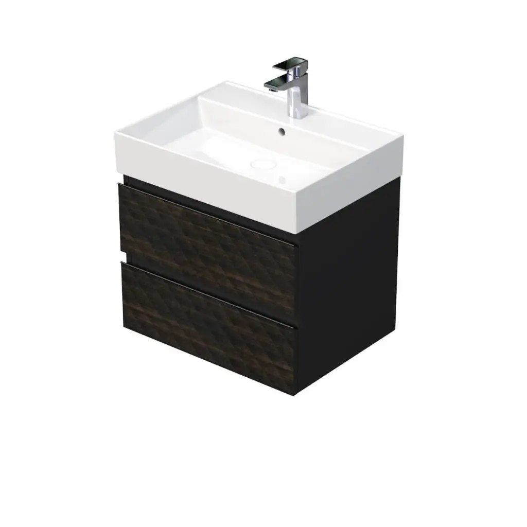 Koupelnová skříňka s umyvadlem SAT Cube Way 60x47,5x46 cm hnědá mat CUBE3D46602ZHSAT CUBE3D46602ZHSAT