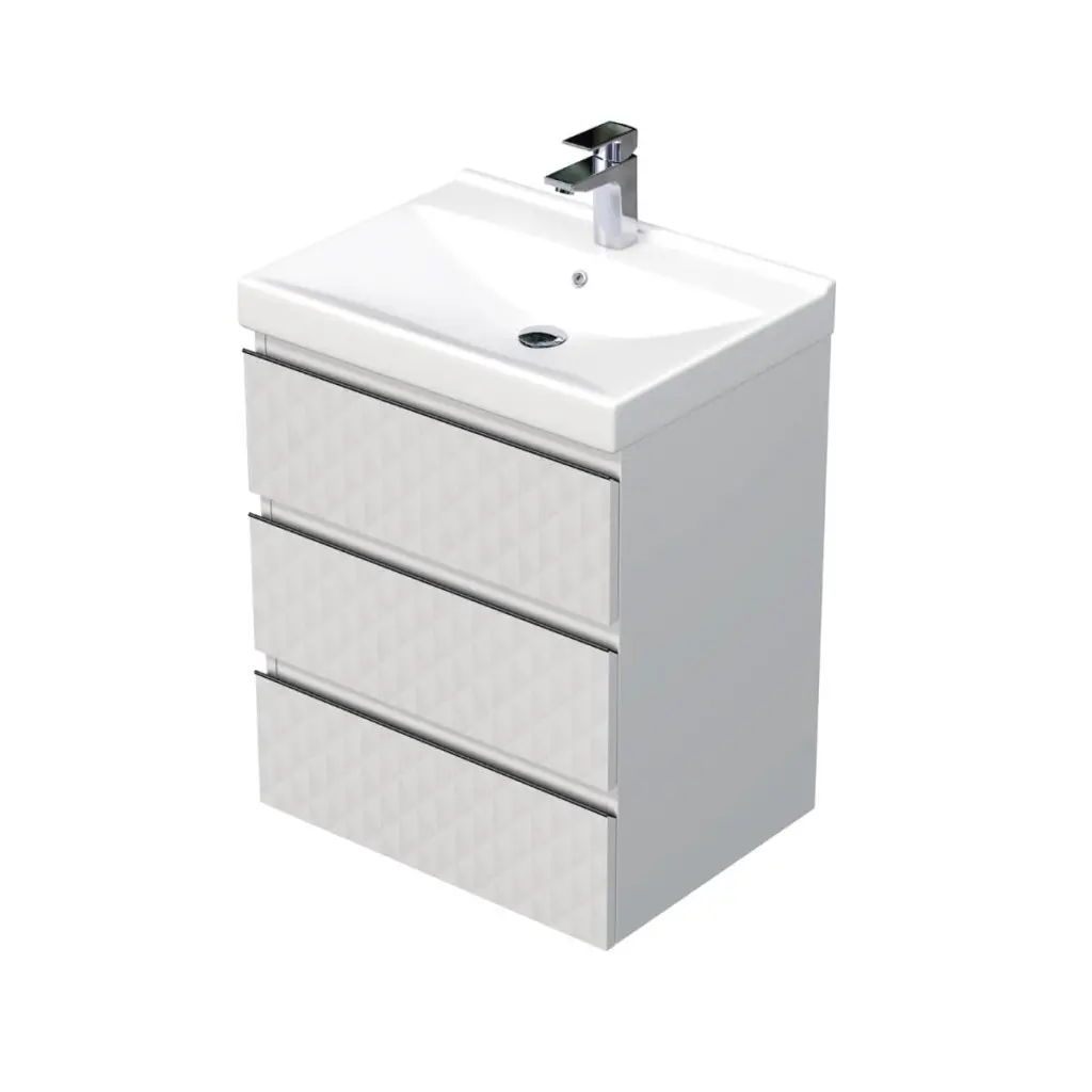 Koupelnová skříňka s umyvadlem SAT Cube Way 60x71x46 cm bílá mat CUBE3D46603ZBVER CUBE3D46603ZBVER