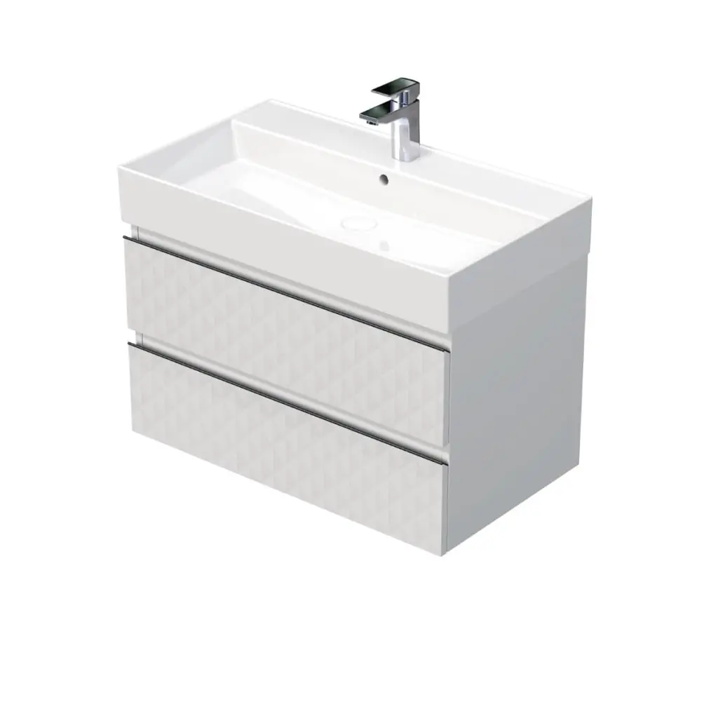 Koupelnová skříňka s umyvadlem SAT Cube Way 80x47,5x46 cm bílá mat CUBE3D46802ZBSAT CUBE3D46802ZBSAT
