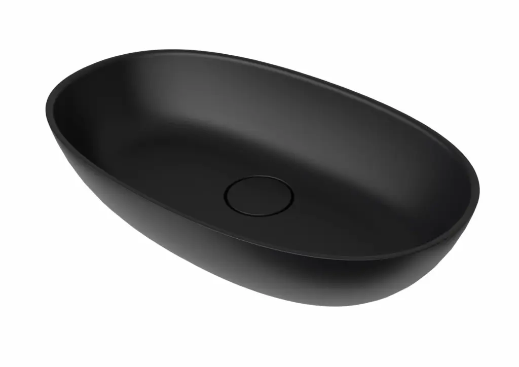 Umyvadlo na desku SAT Aula 60x36 cm černá mat bez otvoru pro baterii, bez přepadu SATAU6036C SATAU6036C